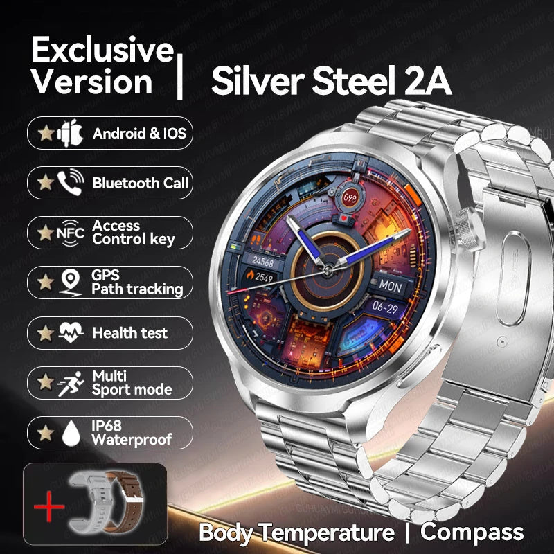 For HUAWEI GPS Outdoor fitness NFC Smart Watch Men 1.85 Inch AMOLED Screen Bluetooth Call IP67 Waterproof Man SmartWatches 2025