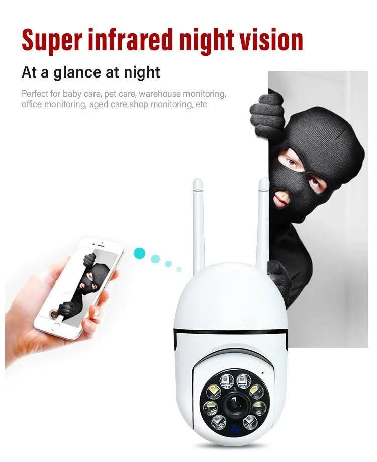 3mp Wifi IP Camera Outdoor Wired Security Human Tracking Two Way Audio Night Color Surveillance Camera AI Cam