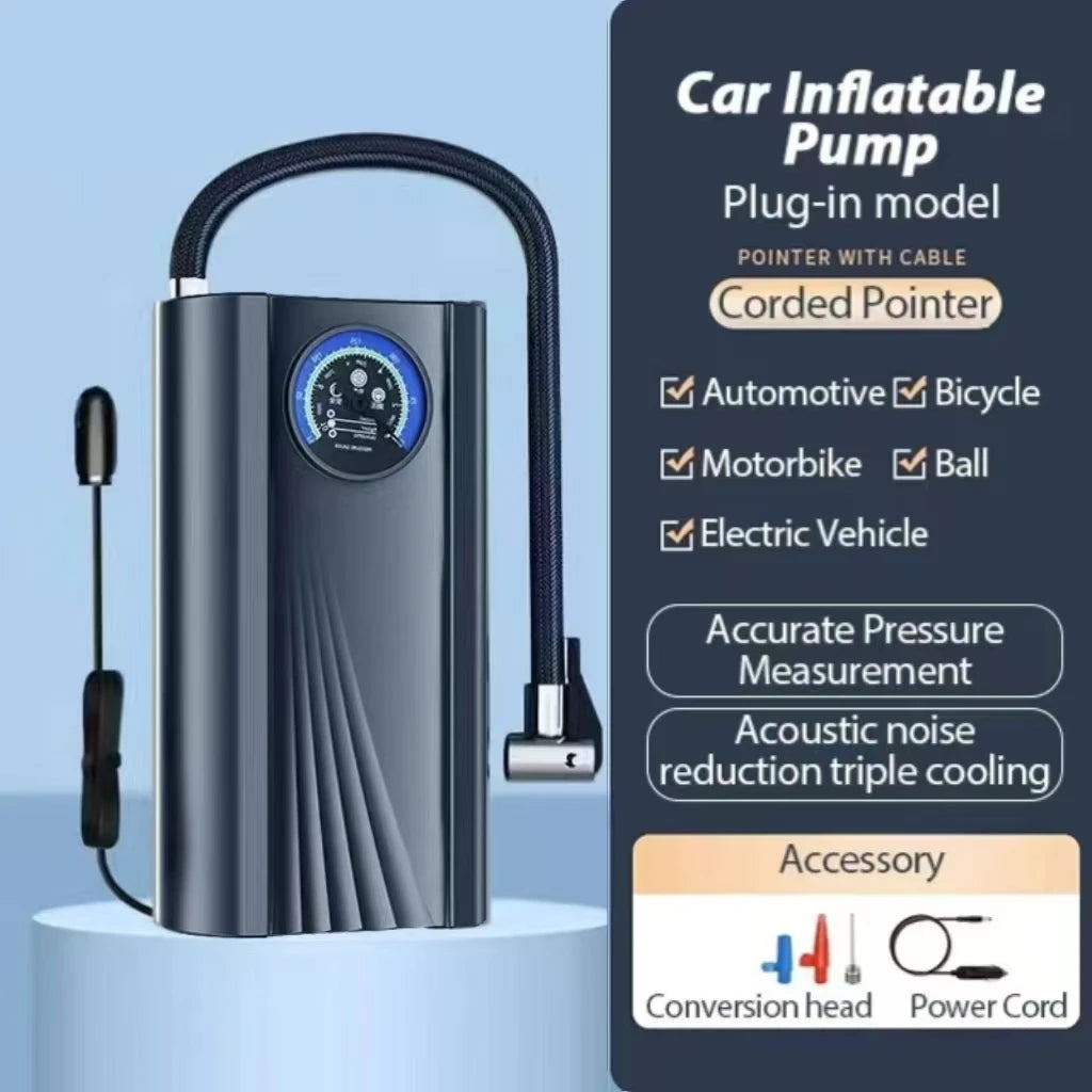 Draagbare Draadloze Elektrische Luchtpomp met Barometer β Voor Auto, Fiets, Motor & Bal