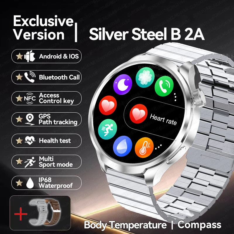 For HUAWEI GPS Outdoor fitness NFC Smart Watch Men 1.85 Inch AMOLED Screen Bluetooth Call IP67 Waterproof Man SmartWatches 2025