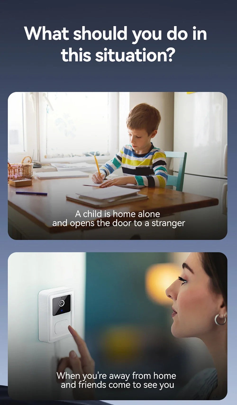Tuya Wireless WiFi Doorbell Camera Video Two-Way Intercom Doorbell Smart Home Voice Change Doorbell Night Vision Security Camera