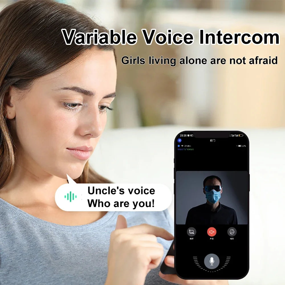 Tuya Wireless WiFi Doorbell Camera Video Two-Way Intercom Doorbell Smart Home Voice Change Doorbell Night Vision Security Camera