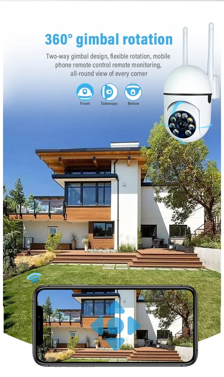 3mp Wifi IP Camera Outdoor Wired Security Human Tracking Two Way Audio Night Color Surveillance Camera AI Cam