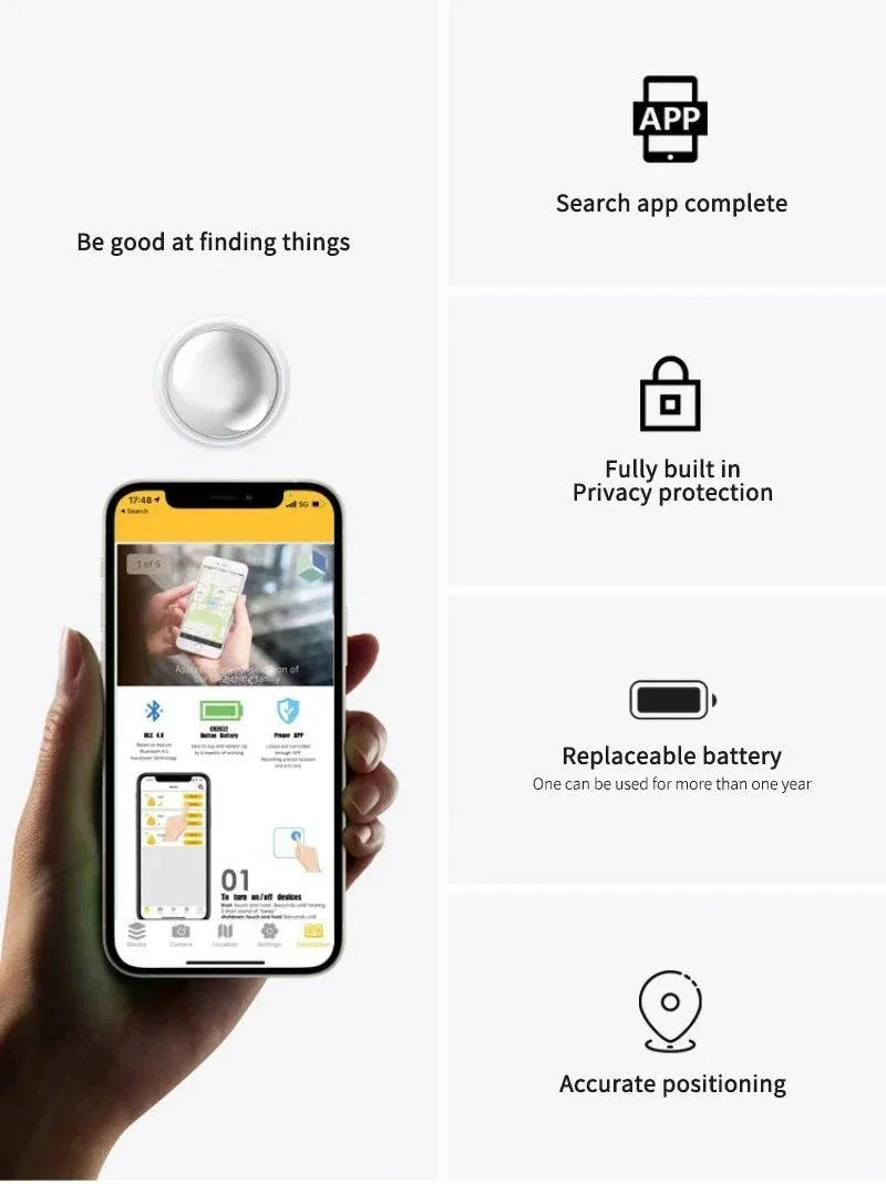 Xiaomi Mini Gps Tracker System FindMy App Air Tag Smart Bluetooth Locator Child Finder Bag Anti-Loss Pet Collar with Tracker New