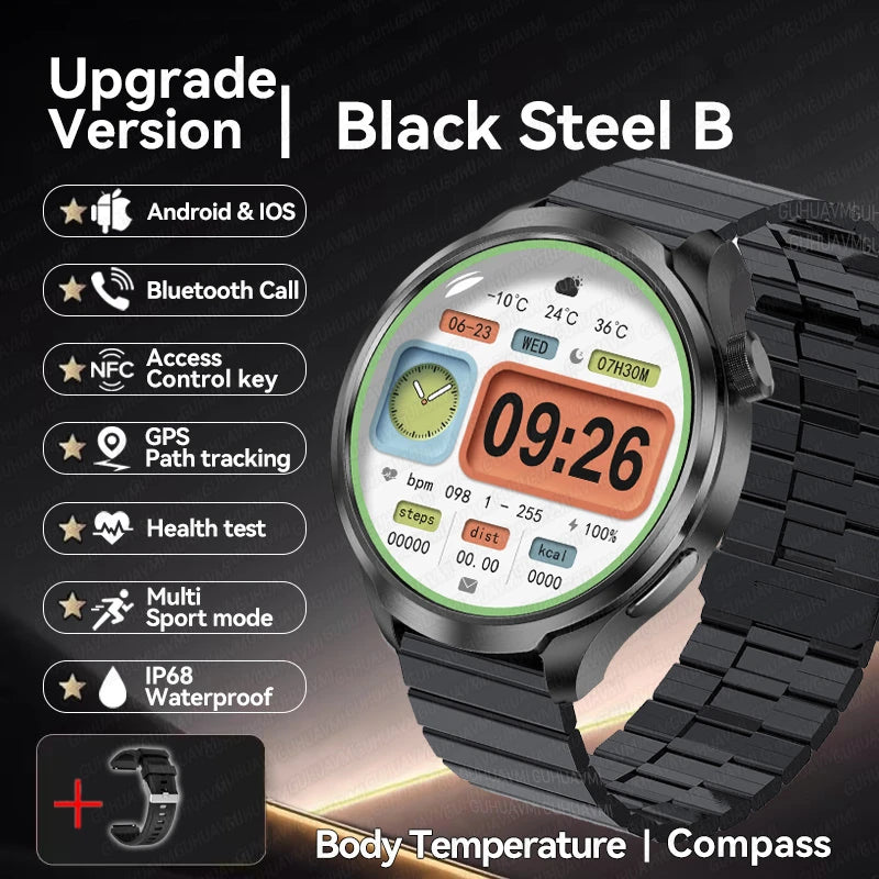 For HUAWEI GPS Outdoor fitness NFC Smart Watch Men 1.85 Inch AMOLED Screen Bluetooth Call IP67 Waterproof Man SmartWatches 2025