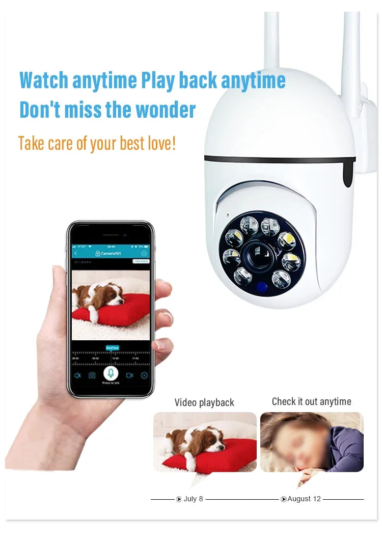 3mp Wifi IP Camera Outdoor Wired Security Human Tracking Two Way Audio Night Color Surveillance Camera AI Cam