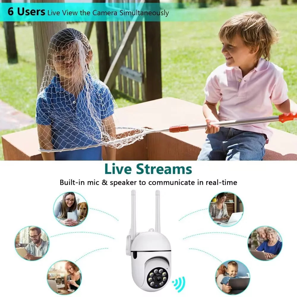 3mp Wifi IP Camera Outdoor Wired Security Human Tracking Two Way Audio Night Color Surveillance Camera AI Cam