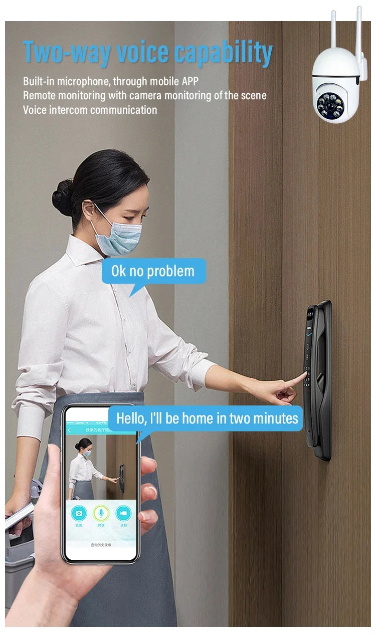 3mp Wifi IP Camera Outdoor Wired Security Human Tracking Two Way Audio Night Color Surveillance Camera AI Cam
