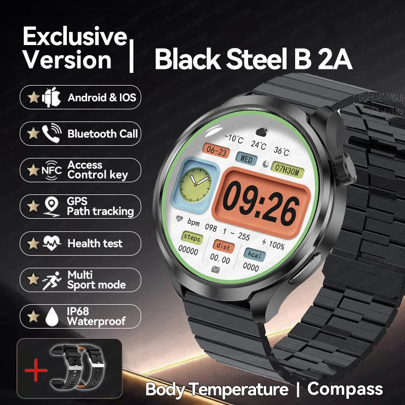 For HUAWEI GPS Outdoor fitness NFC Smart Watch Men 1.85 Inch AMOLED Screen Bluetooth Call IP67 Waterproof Man SmartWatches 2025