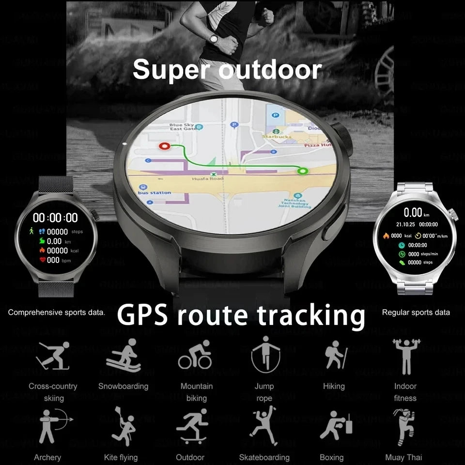 For HUAWEI GPS Outdoor fitness NFC Smart Watch Men 1.85 Inch AMOLED Screen Bluetooth Call IP67 Waterproof Man SmartWatches 2025