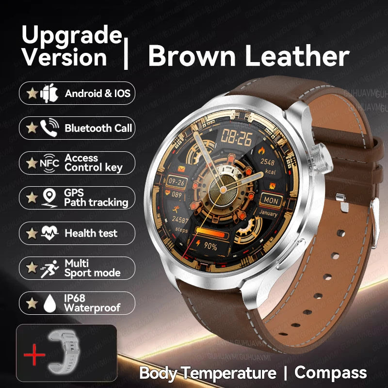 For HUAWEI GPS Outdoor fitness NFC Smart Watch Men 1.85 Inch AMOLED Screen Bluetooth Call IP67 Waterproof Man SmartWatches 2025