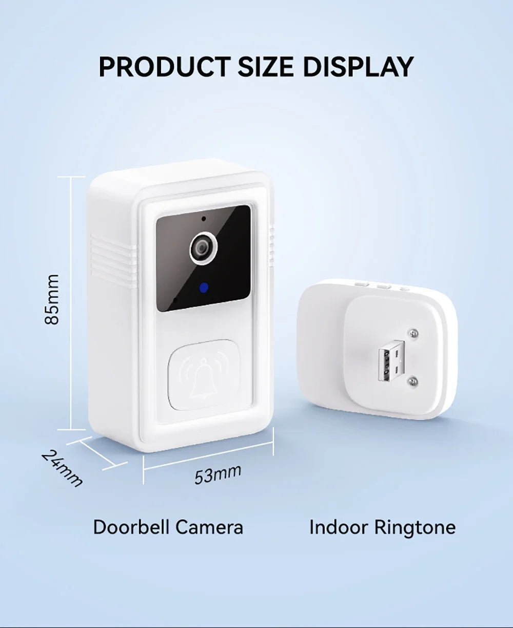 Tuya Wireless WiFi Doorbell Camera Video Two-Way Intercom Doorbell Smart Home Voice Change Doorbell Night Vision Security Camera