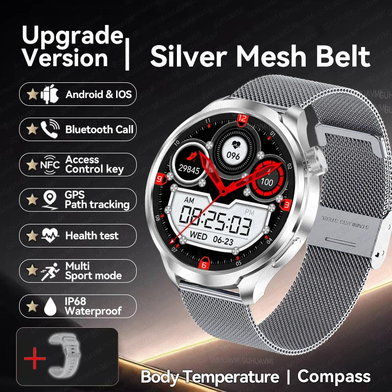 For HUAWEI GPS Outdoor fitness NFC Smart Watch Men 1.85 Inch AMOLED Screen Bluetooth Call IP67 Waterproof Man SmartWatches 2025