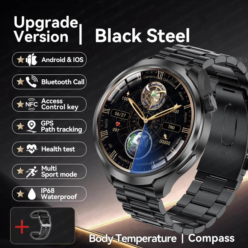 For HUAWEI GPS Outdoor fitness NFC Smart Watch Men 1.85 Inch AMOLED Screen Bluetooth Call IP67 Waterproof Man SmartWatches 2025