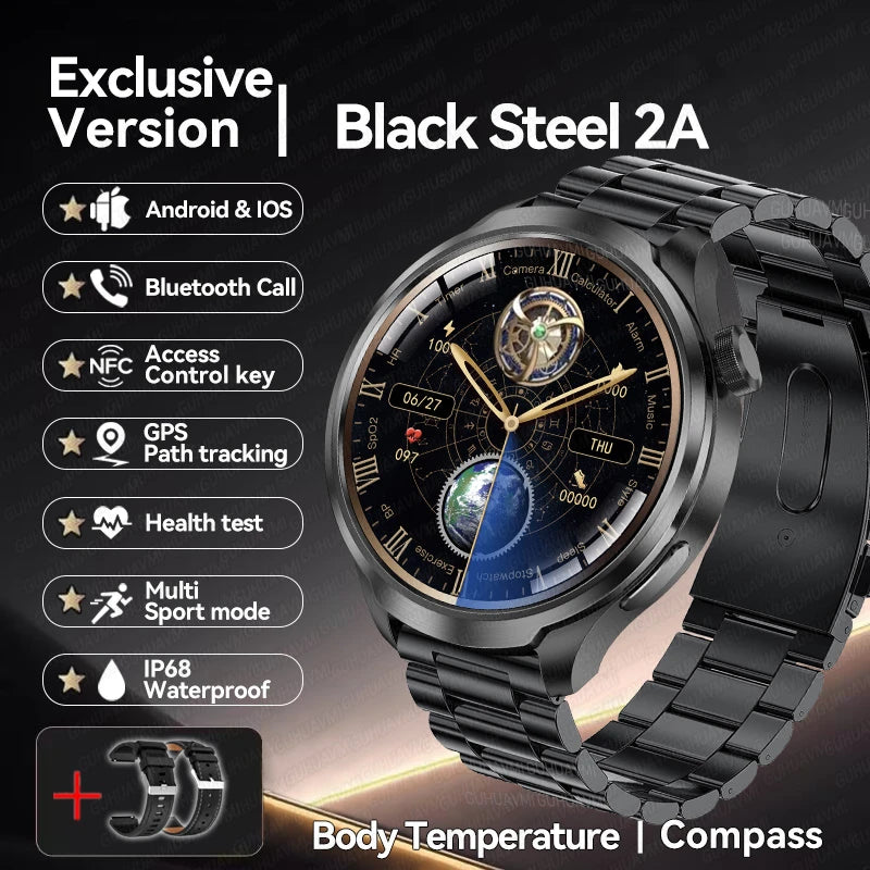 For HUAWEI GPS Outdoor fitness NFC Smart Watch Men 1.85 Inch AMOLED Screen Bluetooth Call IP67 Waterproof Man SmartWatches 2025