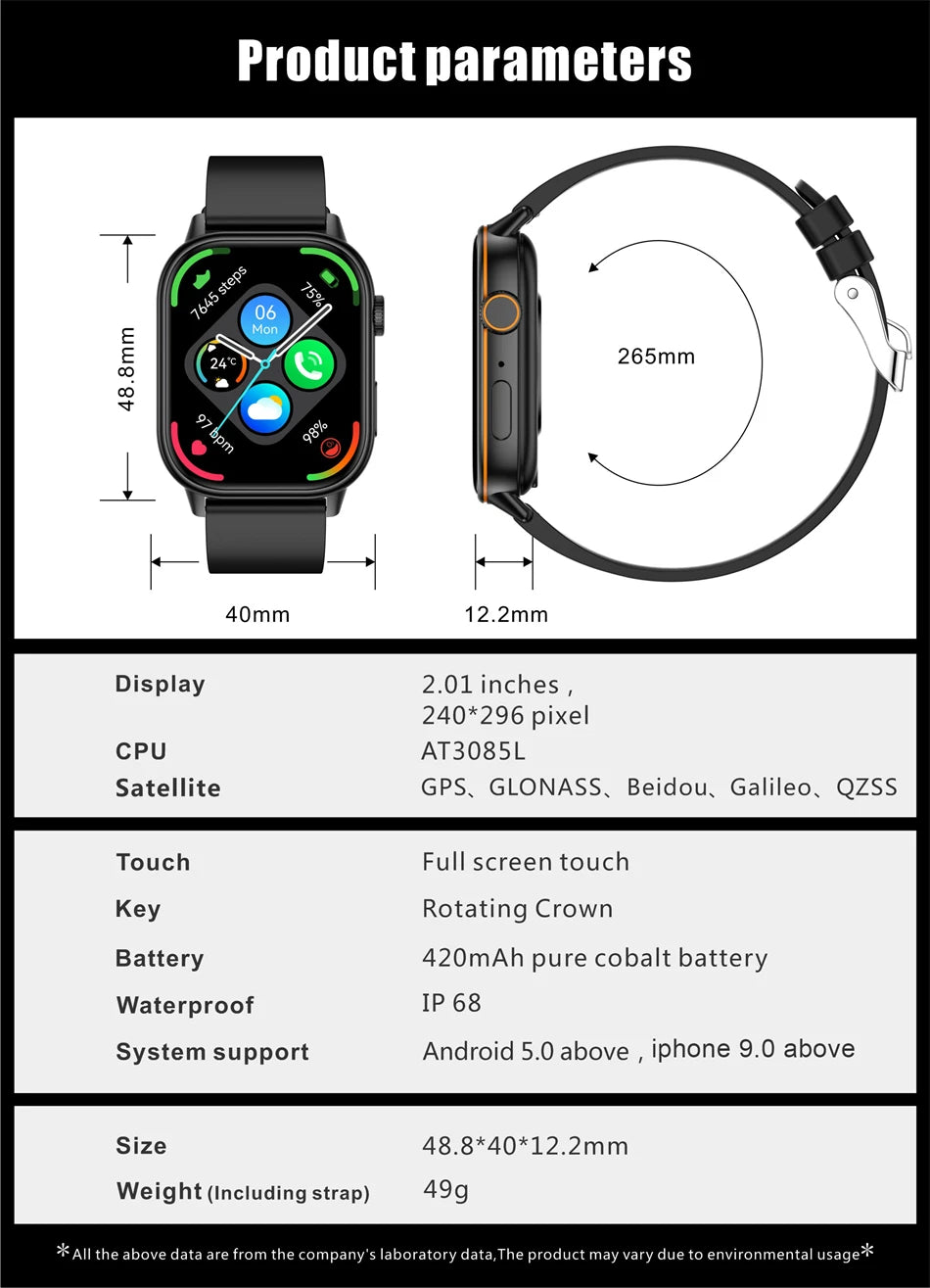 LIGE 2025 For Huawei GPS Smart Watch Women 2.01" HD Screen Bluetooth Call Wristwatch Waterproof Compass Outdoor Smartwatch Men