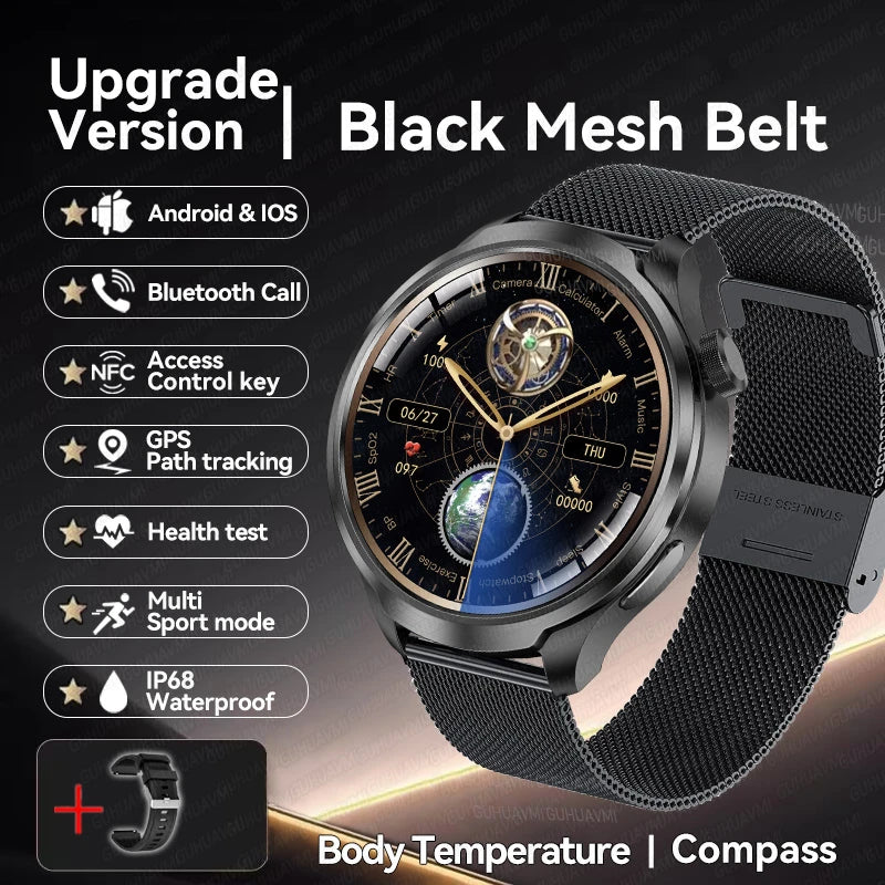 For HUAWEI GPS Outdoor fitness NFC Smart Watch Men 1.85 Inch AMOLED Screen Bluetooth Call IP67 Waterproof Man SmartWatches 2025