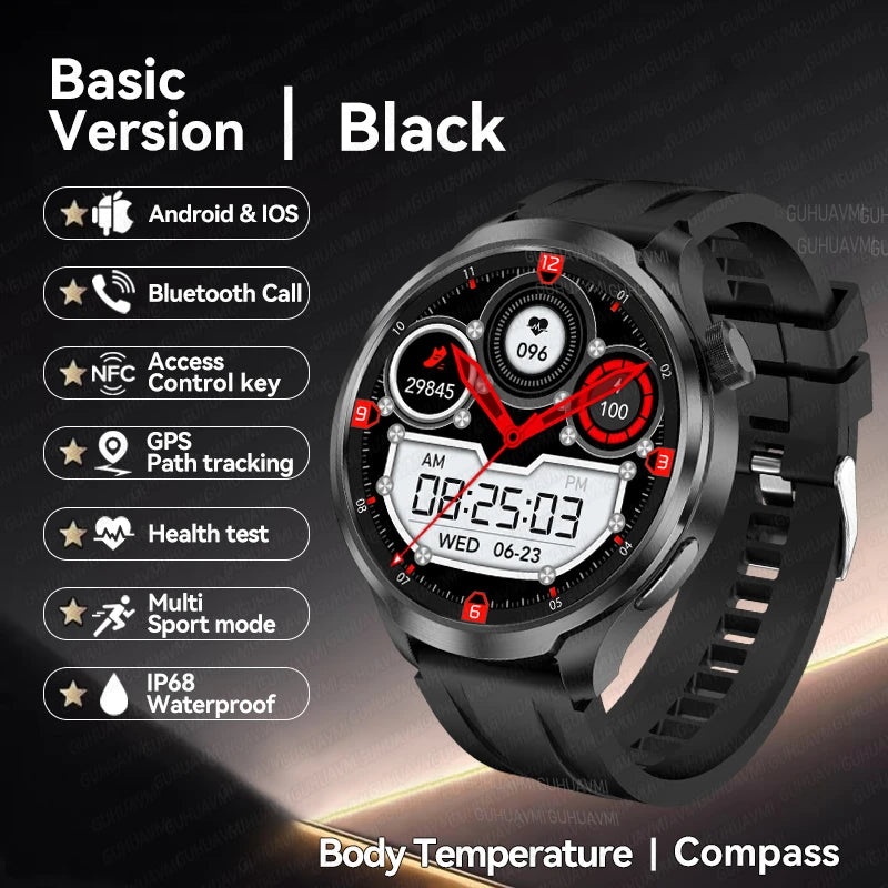 For HUAWEI GPS Outdoor fitness NFC Smart Watch Men 1.85 Inch AMOLED Screen Bluetooth Call IP67 Waterproof Man SmartWatches 2025