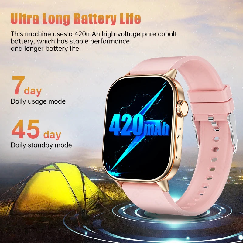 LIGE 2025 For Huawei GPS Smart Watch Women 2.01" HD Screen Bluetooth Call Wristwatch Waterproof Compass Outdoor Smartwatch Men