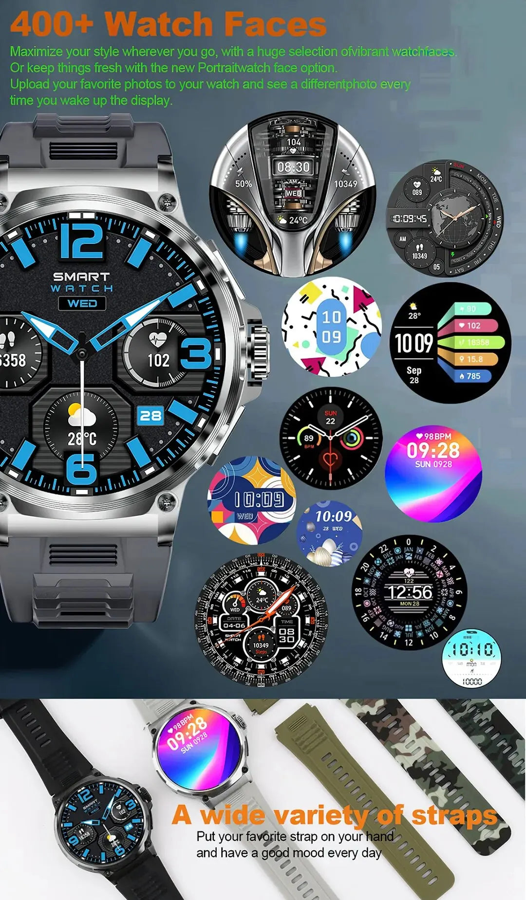 Smartwatch V69 – Stijlvolle en Multifunctionele Horloge voor Heren