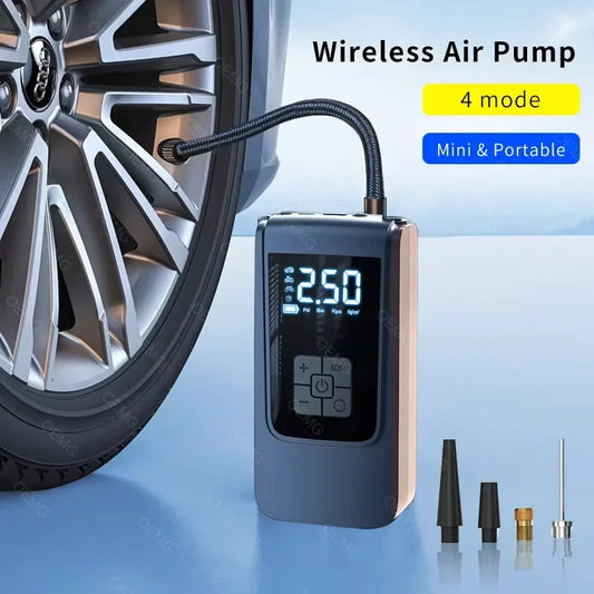 Draagbare Draadloze Elektrische Luchtpomp met Barometer – Voor Auto, Fiets, Motor &amp; Bal