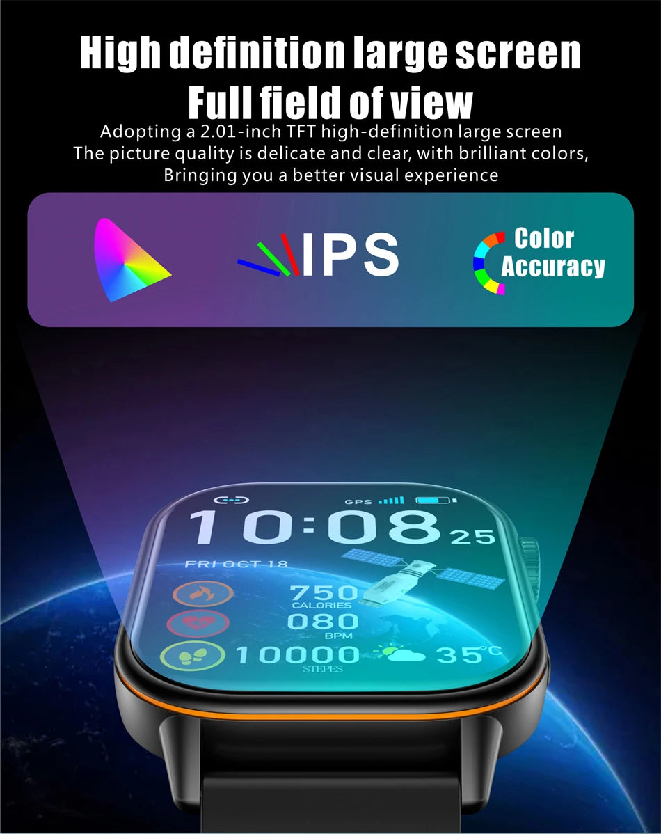 LIGE 2025 For Huawei GPS Smart Watch Women 2.01" HD Screen Bluetooth Call Wristwatch Waterproof Compass Outdoor Smartwatch Men