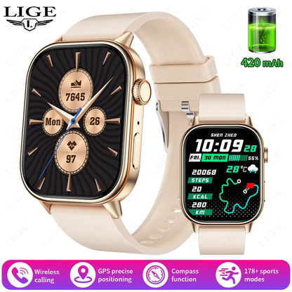 LIGE 2025 For Huawei GPS Smart Watch Women 2.01" HD Screen Bluetooth Call Wristwatch Waterproof Compass Outdoor Smartwatch Men