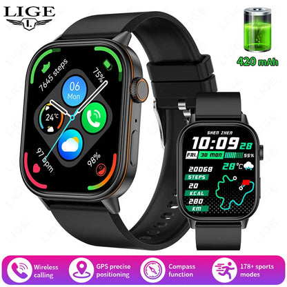 LIGE 2025 For Huawei GPS Smart Watch Women 2.01" HD Screen Bluetooth Call Wristwatch Waterproof Compass Outdoor Smartwatch Men