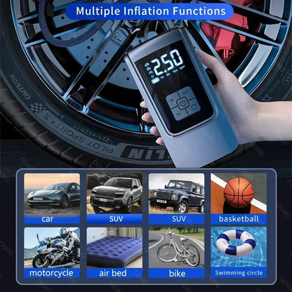 Draagbare Draadloze Elektrische Luchtpomp met Barometer – Voor Auto, Fiets, Motor &amp; Bal
