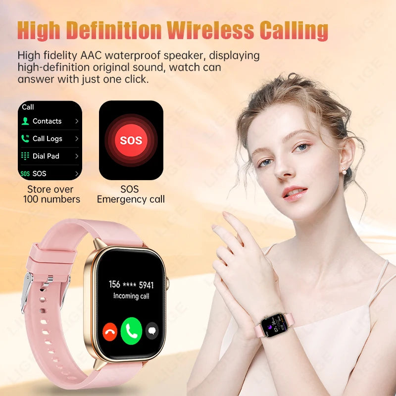 LIGE 2025 For Huawei GPS Smart Watch Women 2.01" HD Screen Bluetooth Call Wristwatch Waterproof Compass Outdoor Smartwatch Men