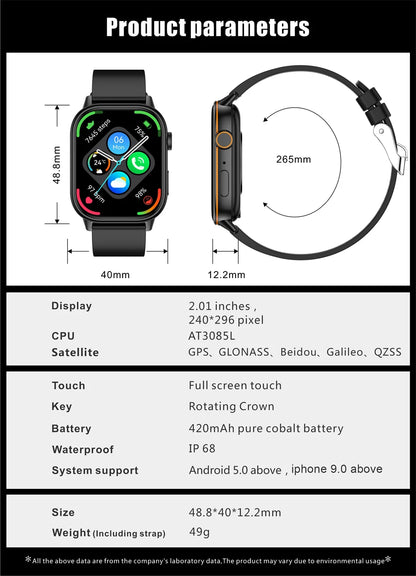 LIGE 2025 For Huawei GPS Smart Watch Women 2.01" HD Screen Bluetooth Call Wristwatch Waterproof Compass Outdoor Smartwatch Men