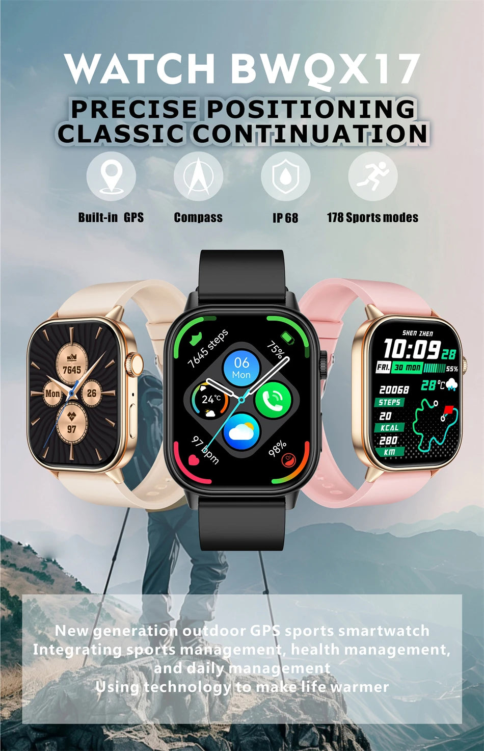 LIGE 2025 For Huawei GPS Smart Watch Women 2.01" HD Screen Bluetooth Call Wristwatch Waterproof Compass Outdoor Smartwatch Men